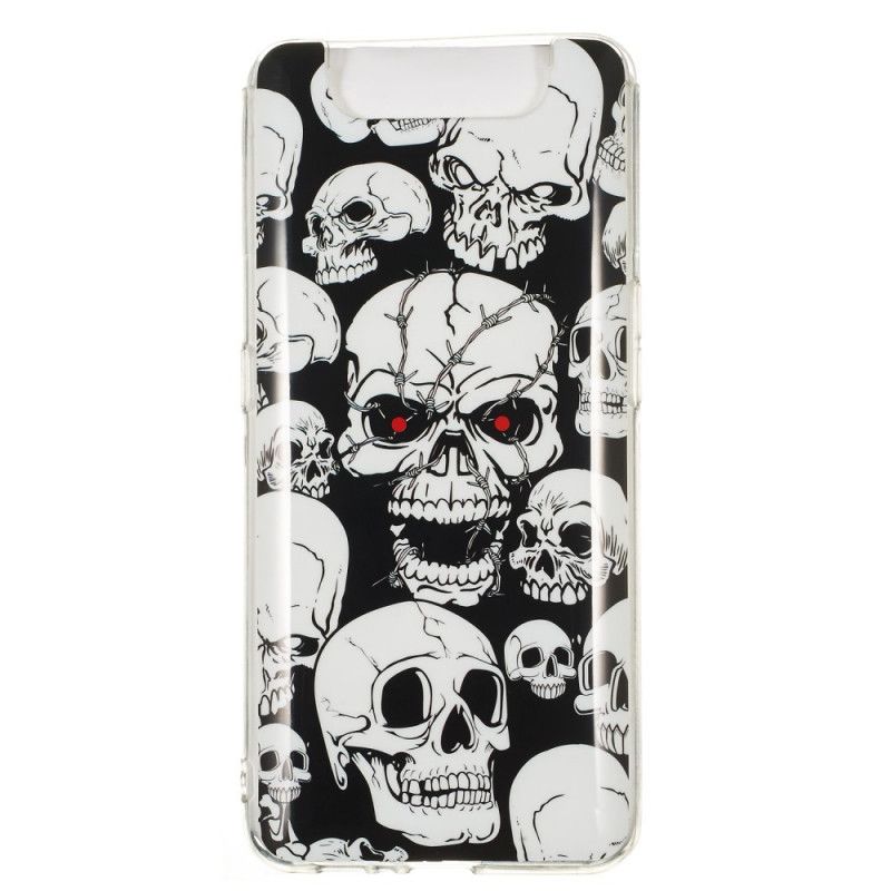 Coque Samsung Galaxy A90 / A80 Attention Têtes De Mort Fluorescente