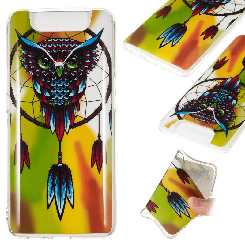 Coque Samsung Galaxy A90 / A80 Attrape Rêves Hibou Fluorescente