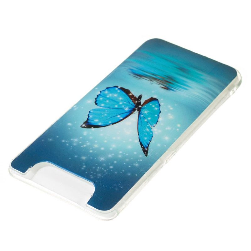 Coque Samsung Galaxy A90 / A80 Papillon Bleu Fluorescente