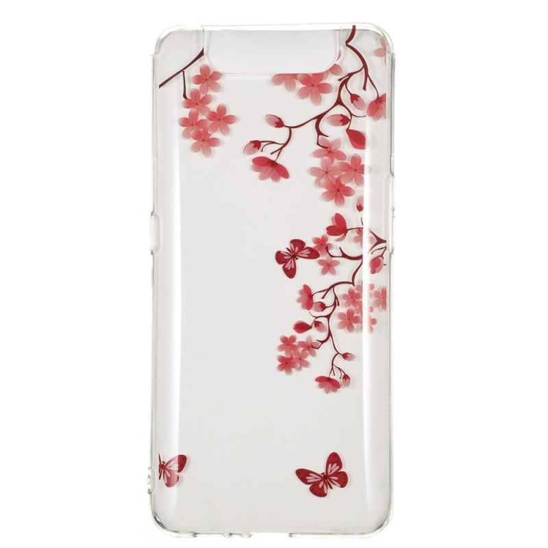 Coque Samsung Galaxy A90 / A80 Transparente Arbre Fleuri