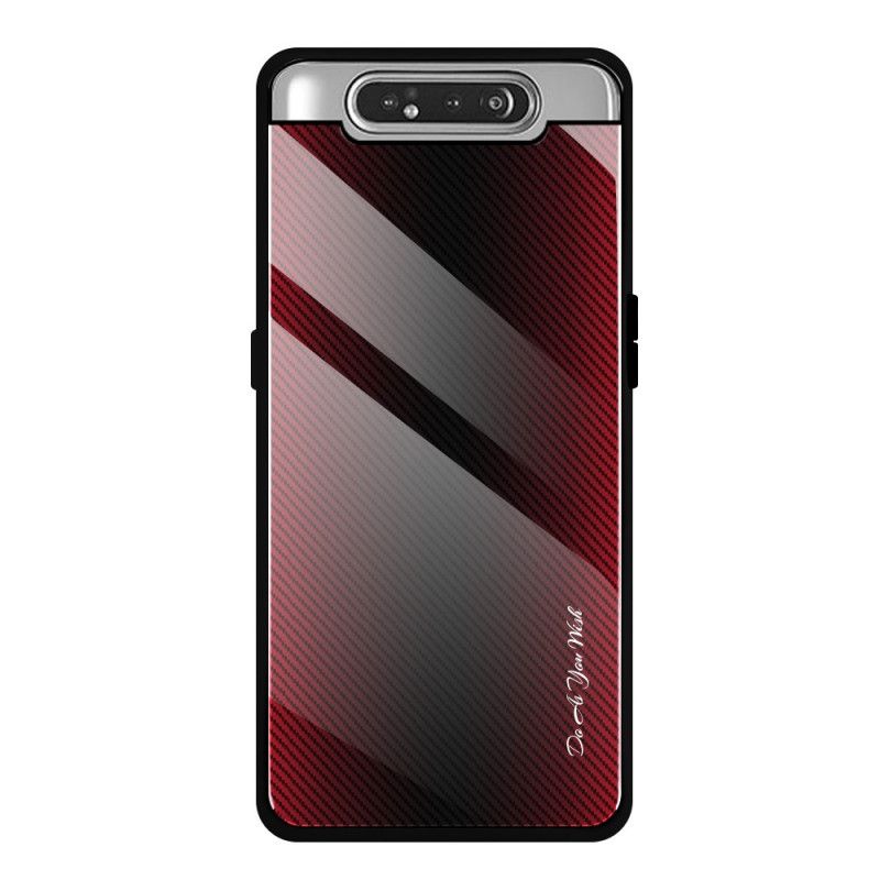 Coque Samsung Galaxy A90 / A80 Verre Trempé Fibre Carbone