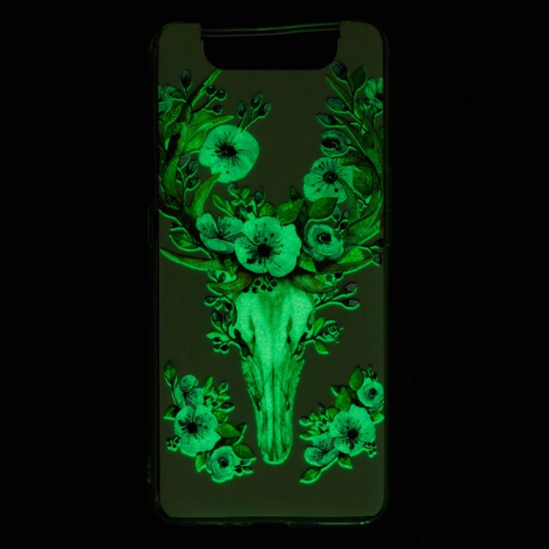 Coque Samsung Galaxy A90 / A80 Wapiti Fleuri Fluorescente