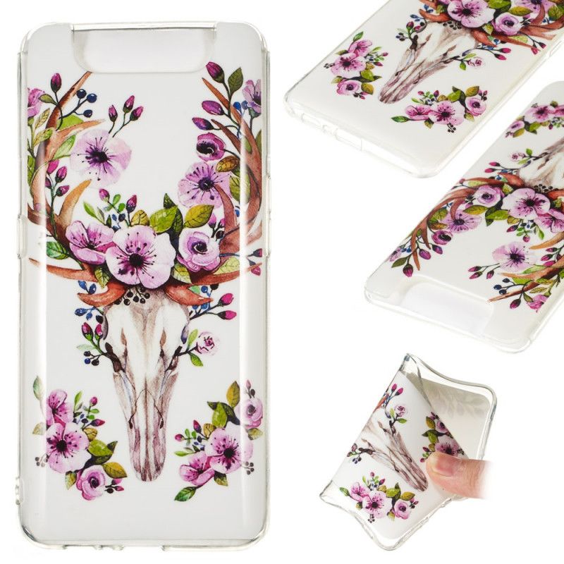 Coque Samsung Galaxy A90 / A80 Wapiti Fleuri Fluorescente