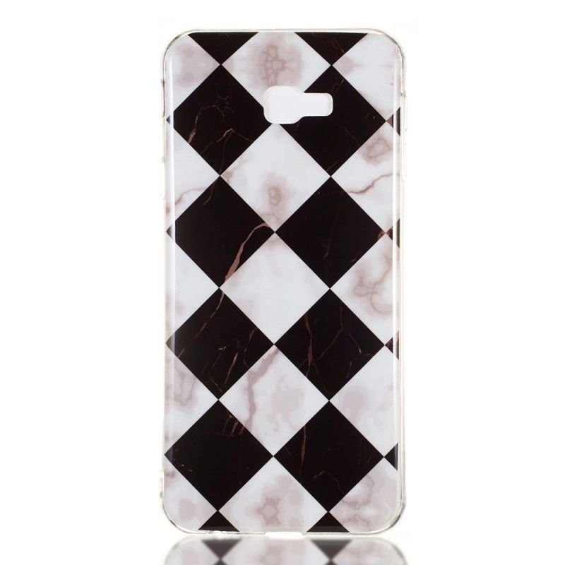 Coque Samsung Galaxy J4 Plus Carrés Noirs Et Blancs