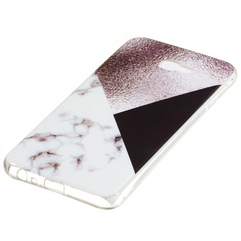 Coque Samsung Galaxy J4 Plus Effet Marbre Geométrie Violet