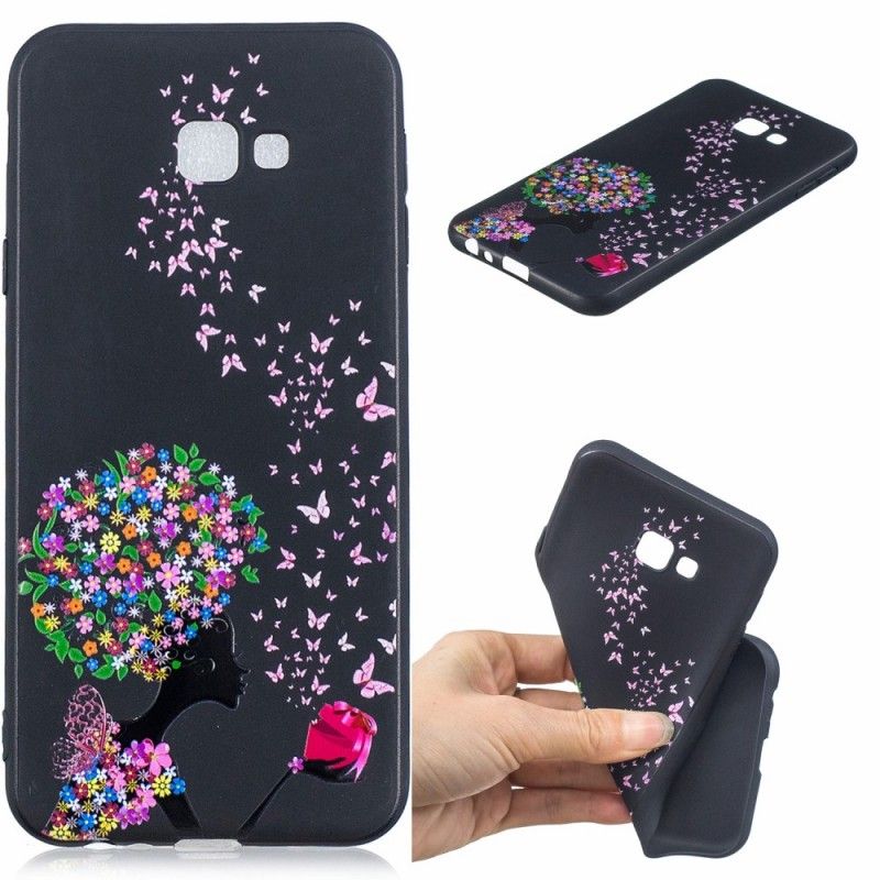 Coque Samsung Galaxy J4 Plus Femme À La Tête Fleurie