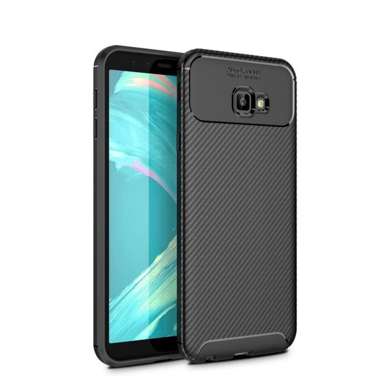 Coque Samsung Galaxy J4 Plus Flexible Texture Fibre Carbone