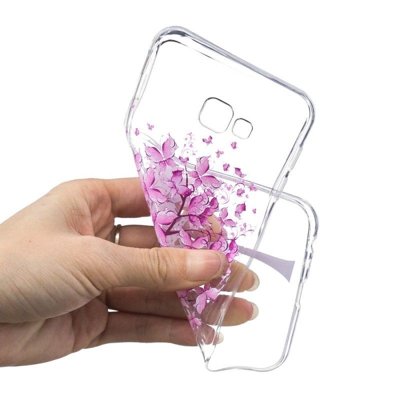 Coque Samsung Galaxy J4 Plus Transparente Arbre À Papillons