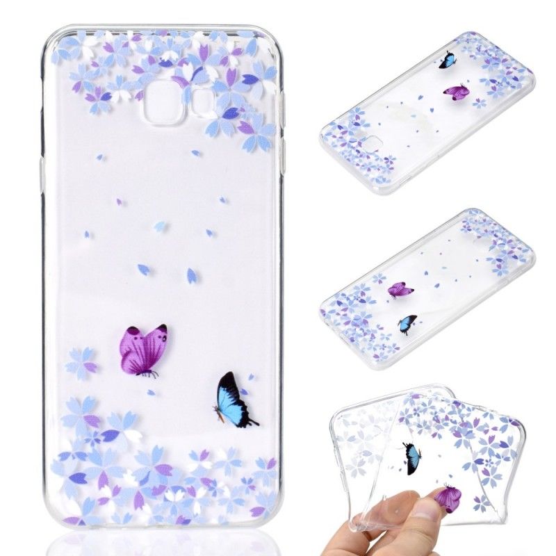 Coque Samsung Galaxy J4 Plus Transparente Papillons Et Fleurs