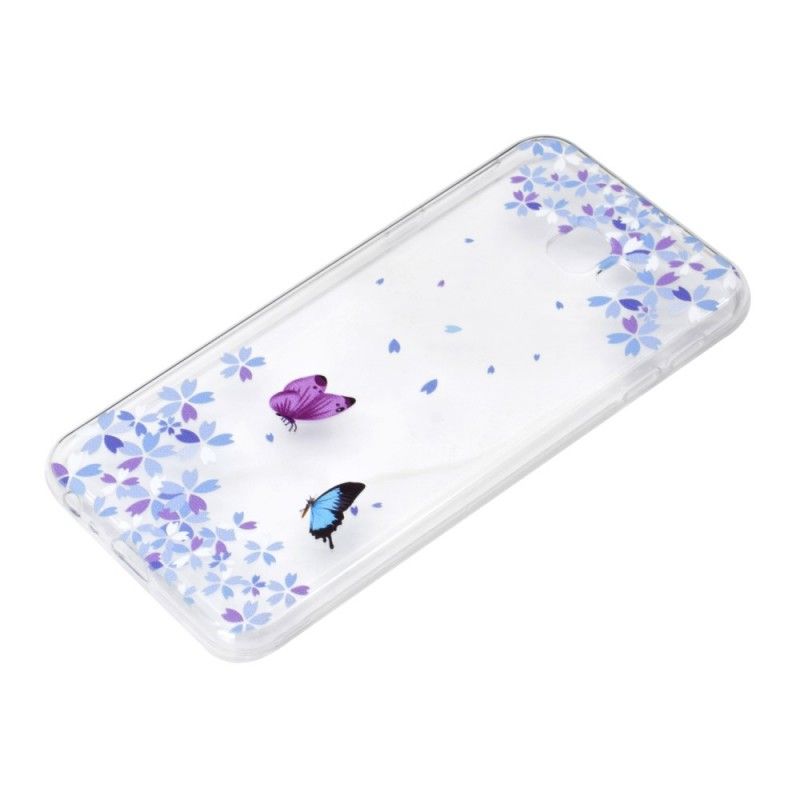 Coque Samsung Galaxy J4 Plus Transparente Papillons Et Fleurs