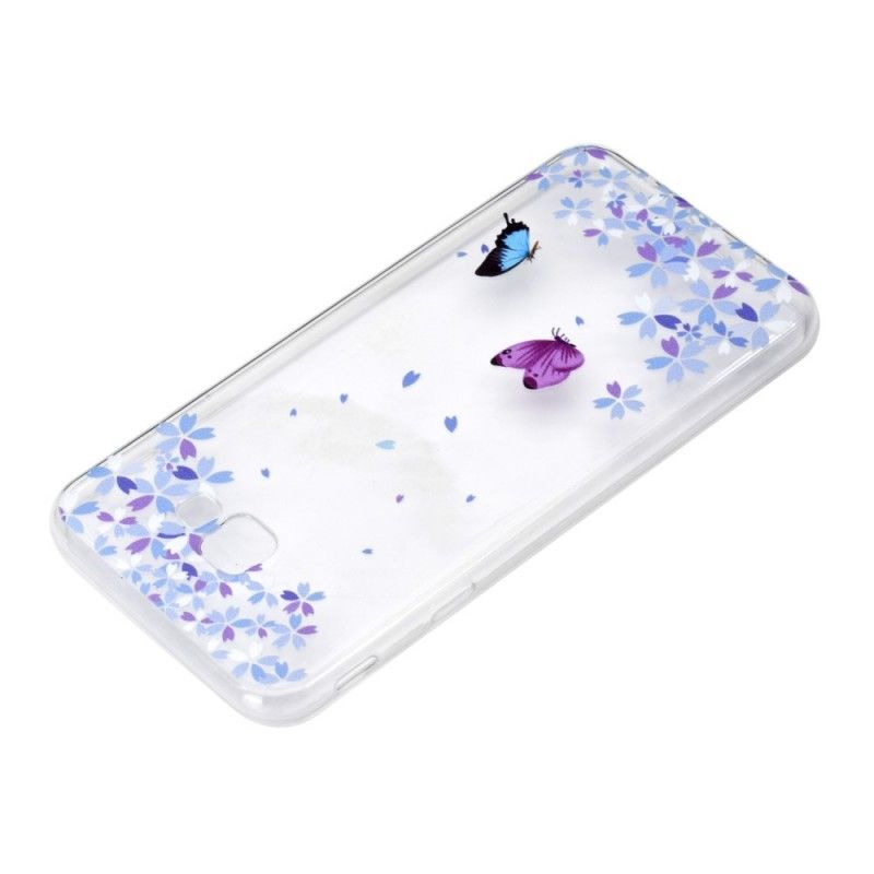 Coque Samsung Galaxy J4 Plus Transparente Papillons Et Fleurs