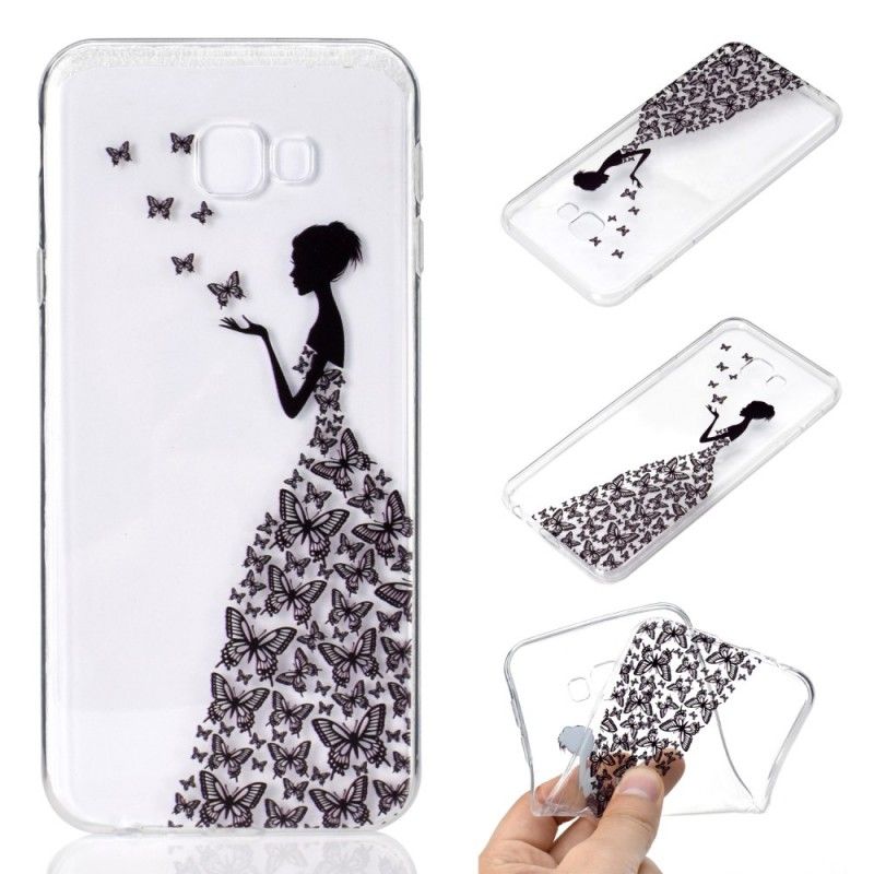 Coque Samsung Galaxy J4 Plus Transparente Robe Papillons