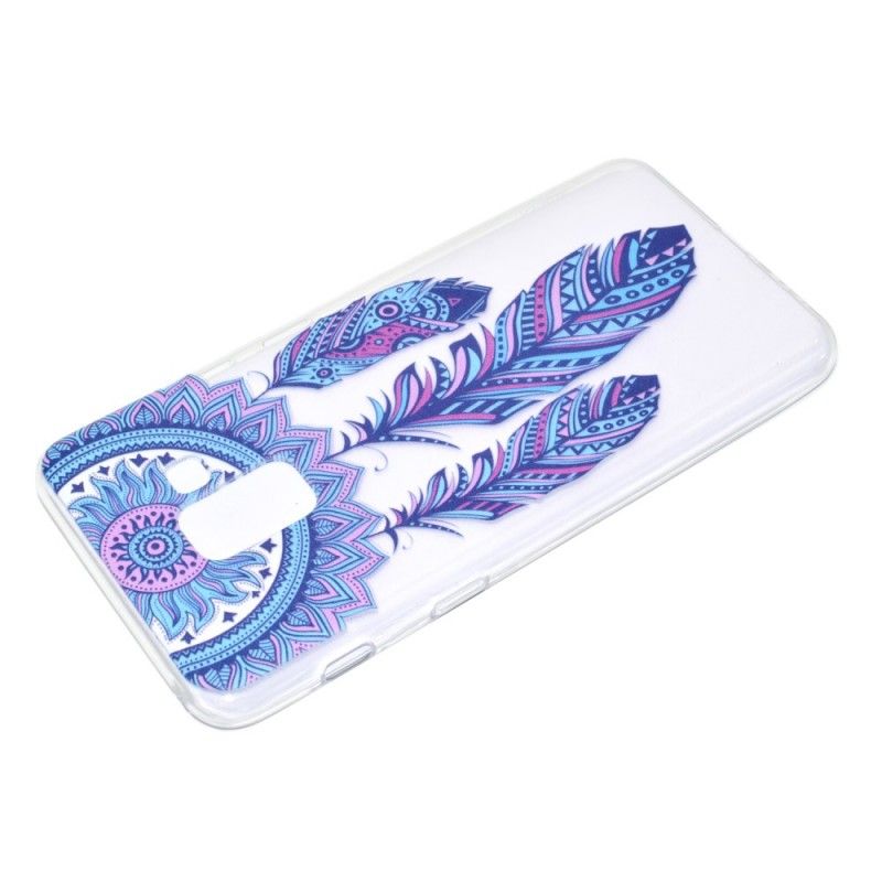 Coque Samsung Galaxy J6 Attrape Rêves Plumes Bleues