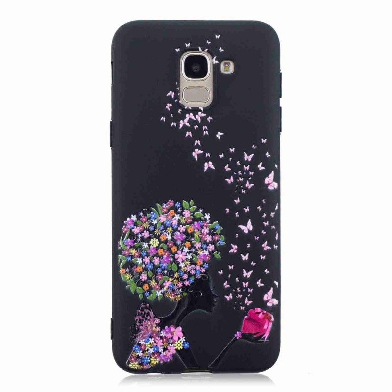 Coque Samsung Galaxy J6 Femme À La Tête Fleurie