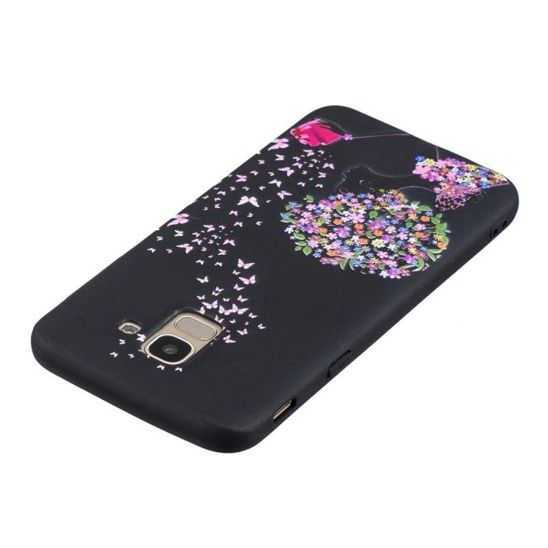 Coque Samsung Galaxy J6 Femme À La Tête Fleurie