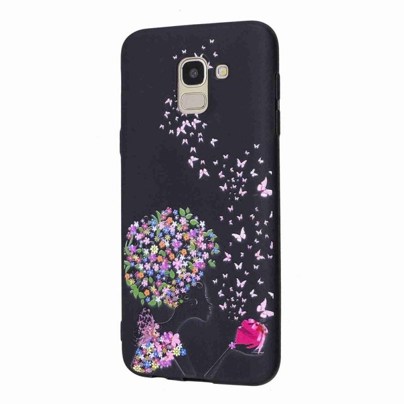 Coque Samsung Galaxy J6 Femme À La Tête Fleurie