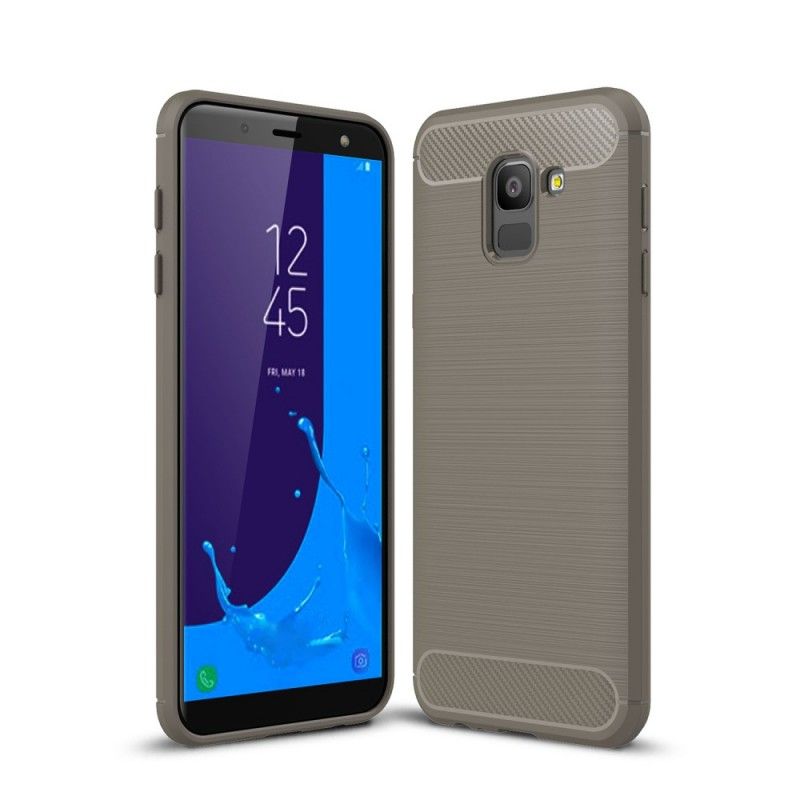 Coque Samsung Galaxy J6 Fibre Carbone Brossée