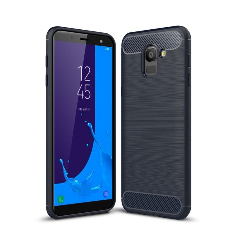 Coque Samsung Galaxy J6 Fibre Carbone Brossée