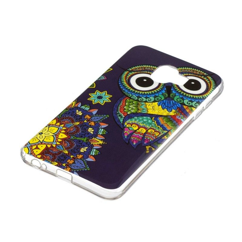 Coque Samsung Galaxy J6 Hibou Mandala Fluorescente