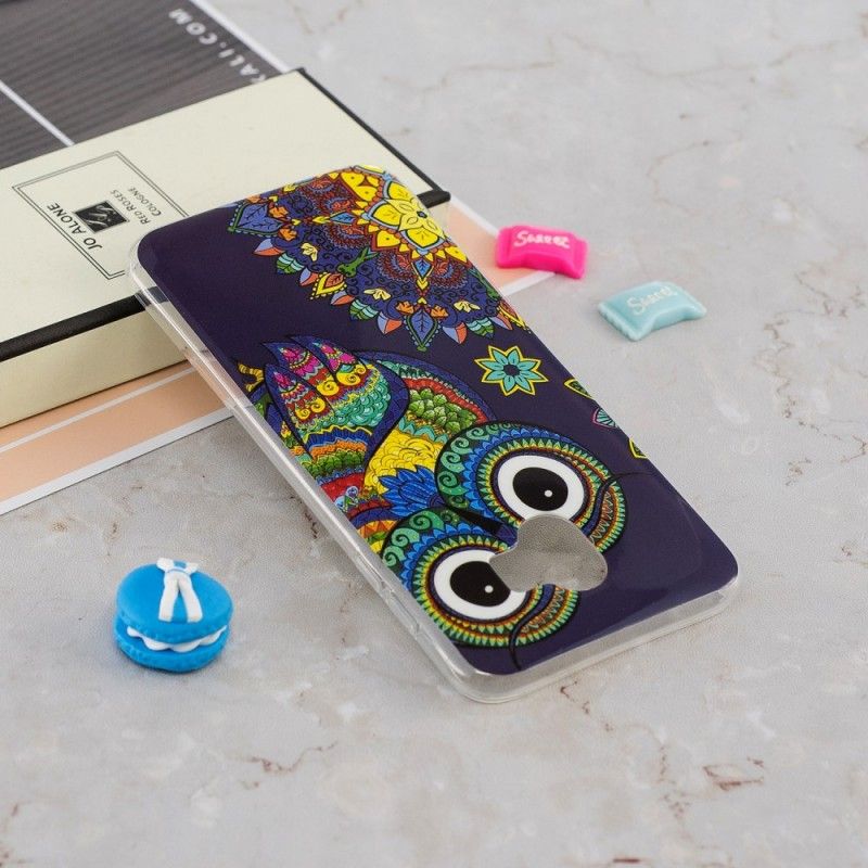 Coque Samsung Galaxy J6 Hibou Mandala Fluorescente