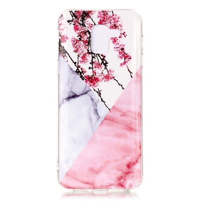 Coque Samsung Galaxy J6 Marbrée Fleurs De Prunier