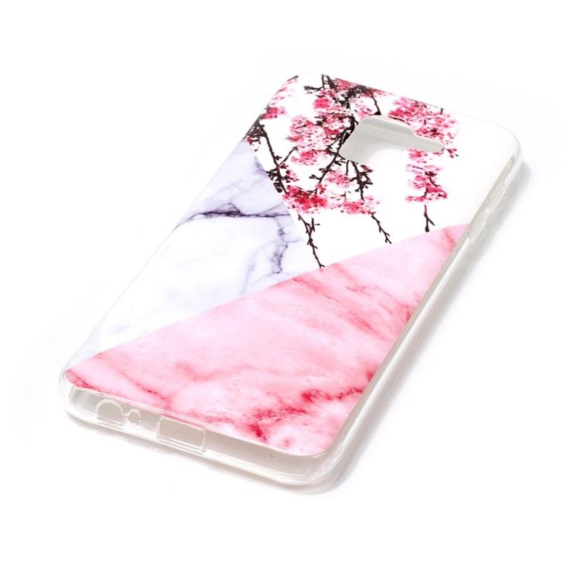 Coque Samsung Galaxy J6 Marbrée Fleurs De Prunier