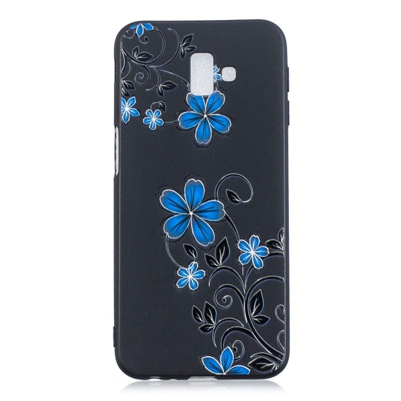 Coque Samsung Galaxy J6 Plus Fleurs Bleues