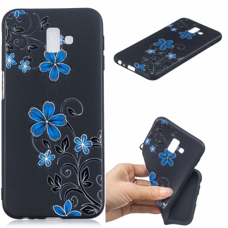 Coque Samsung Galaxy J6 Plus Fleurs Bleues