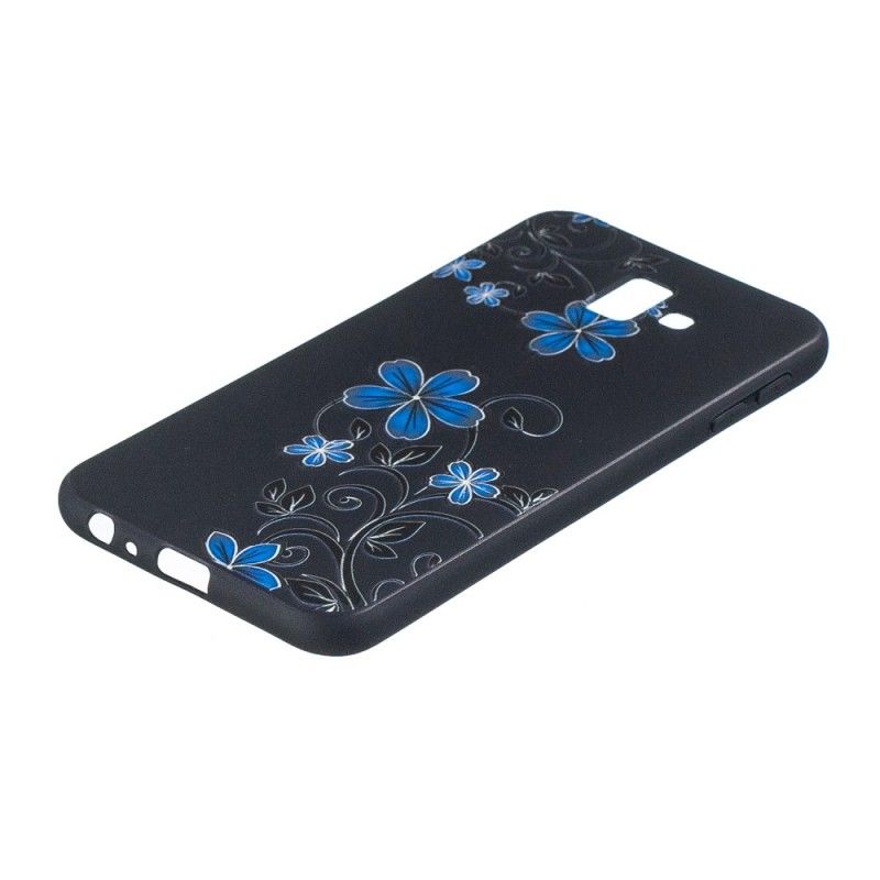 Coque Samsung Galaxy J6 Plus Fleurs Bleues