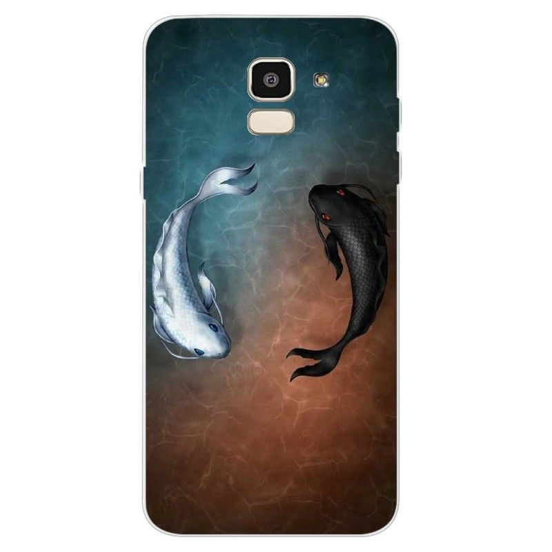 Coque Samsung Galaxy J6 Poissons Noir Et Blanc