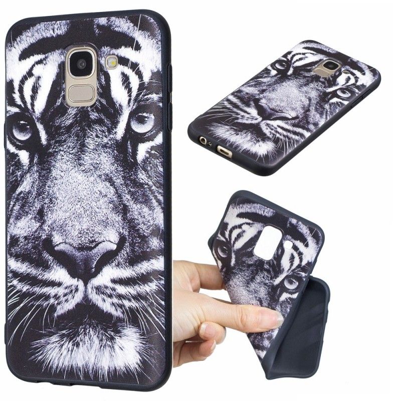 Coque Samsung Galaxy J6 Tigre Noir Et Blanc