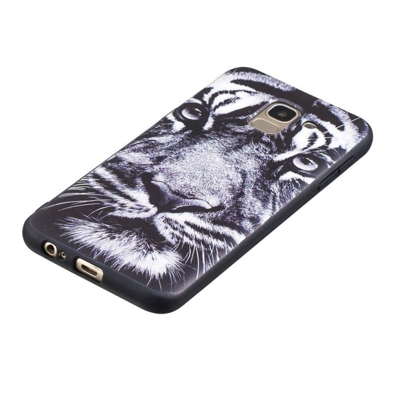 Coque Samsung Galaxy J6 Tigre Noir Et Blanc