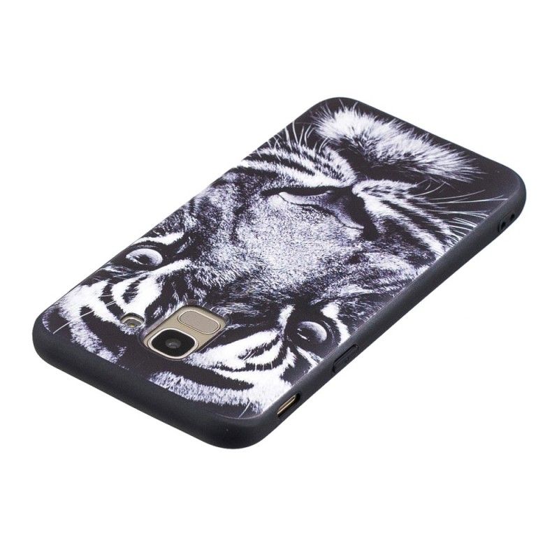 Coque Samsung Galaxy J6 Tigre Noir Et Blanc