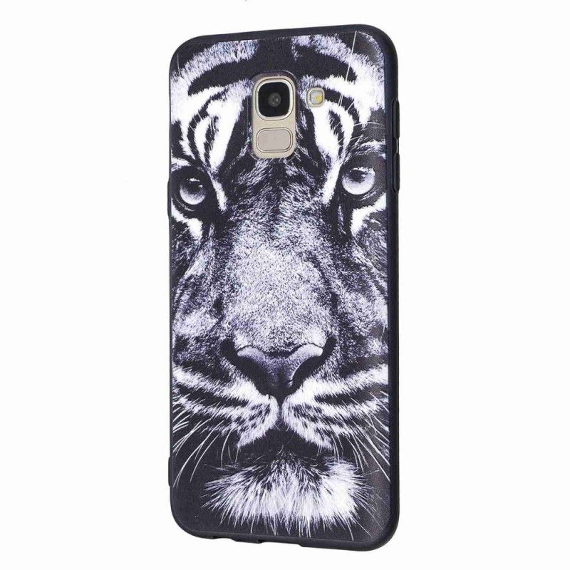 Coque Samsung Galaxy J6 Tigre Noir Et Blanc