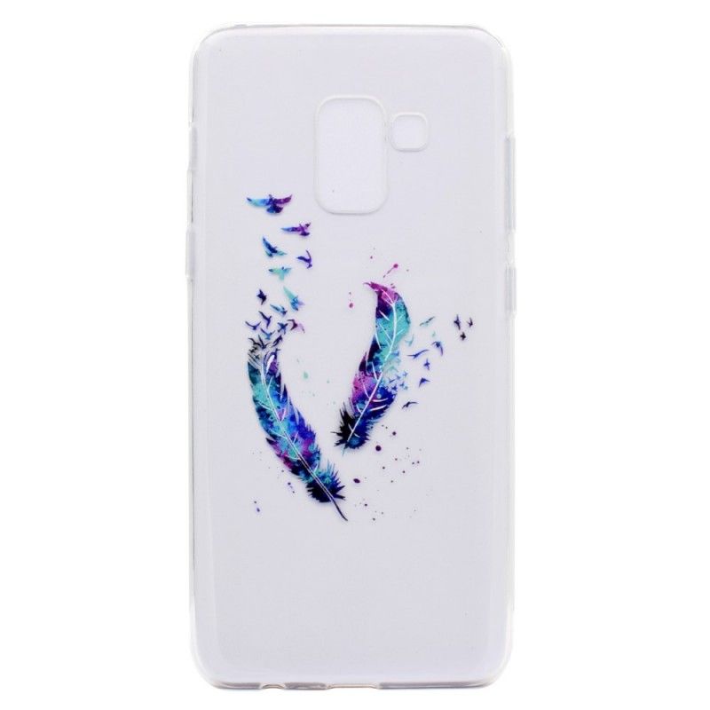 Coque Samsung Galaxy J6 Transparente Plumes