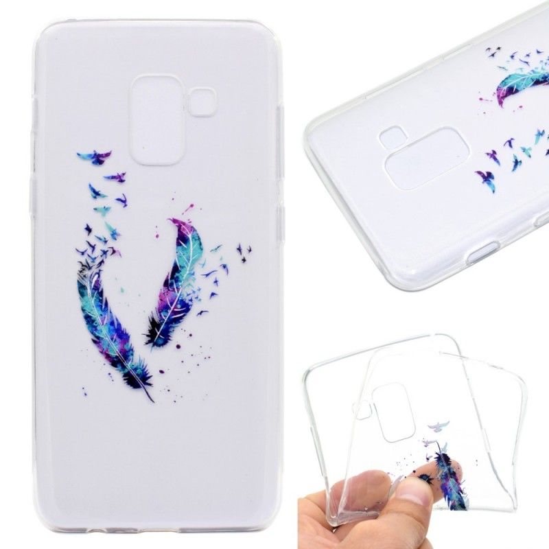 Coque Samsung Galaxy J6 Transparente Plumes