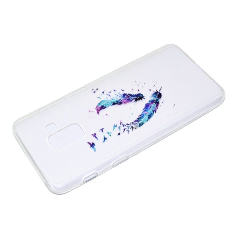 Coque Samsung Galaxy J6 Transparente Plumes