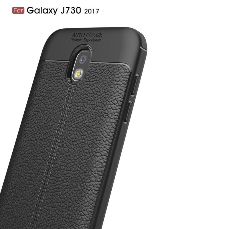 Coque Samsung Galaxy J7 2017 Effet Cuir Litchi Double Line