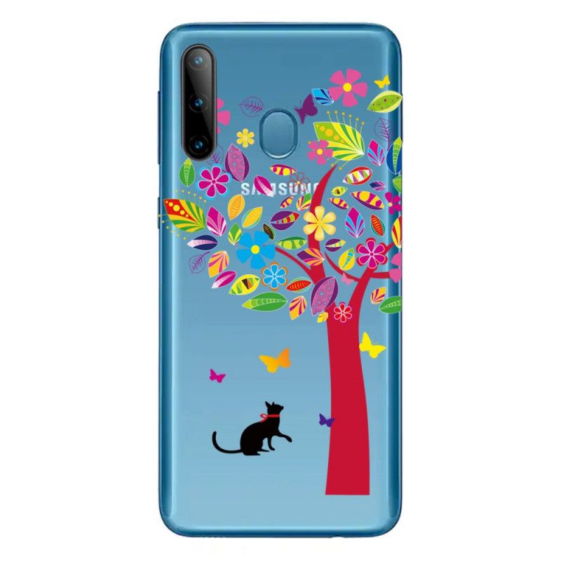 Coque Samsung Galaxy M11 Chat Sous L'arbre