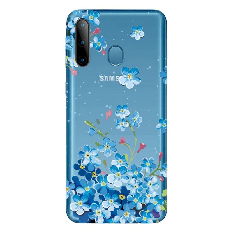 Coque Samsung Galaxy M11 Fleurs Bleues