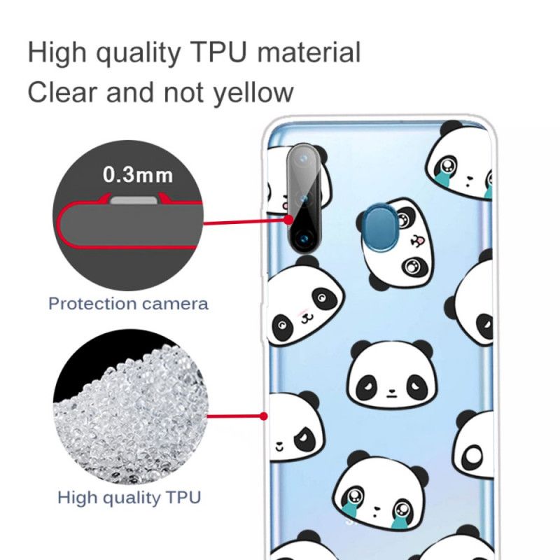 Coque Samsung Galaxy M11 Transparente Pandas Sentimentaux