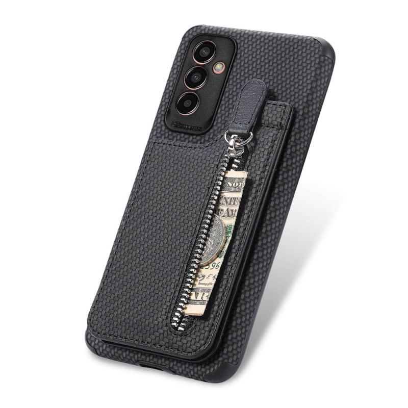 Coque Samsung Galaxy M13 Fibre Carbone Porte-Cartes Support