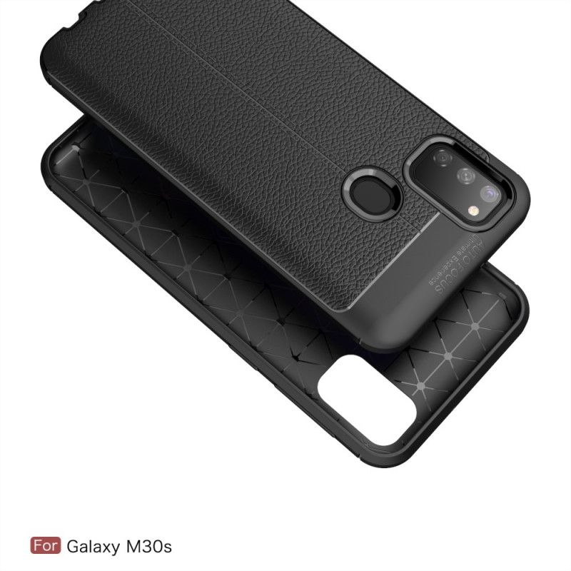 Coque Samsung Galaxy M21 Effet Cuir Litchi Double Line