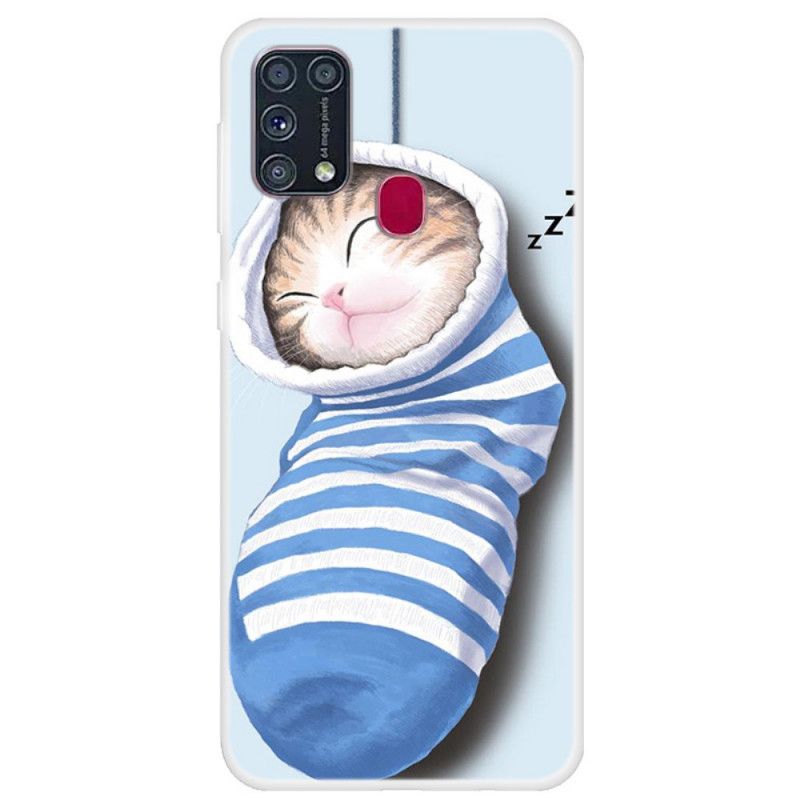 Coque Samsung Galaxy M31 Chaton Endormi