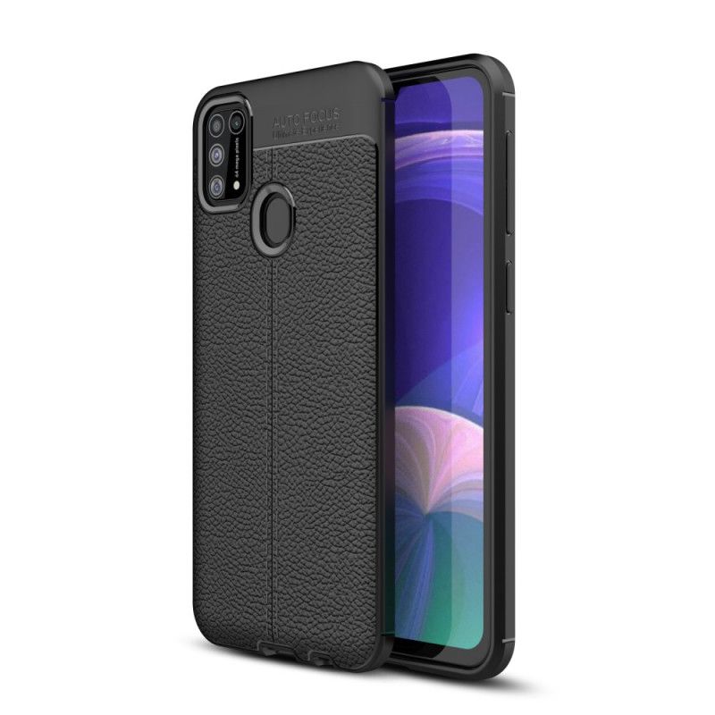 Coque Samsung Galaxy M31 Effet Cuir Litchi Double Line