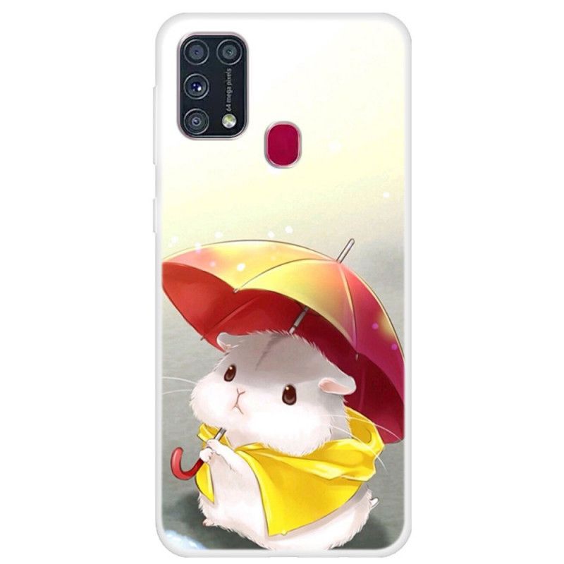 Coque Samsung Galaxy M31 Hamster Sous La Pluie