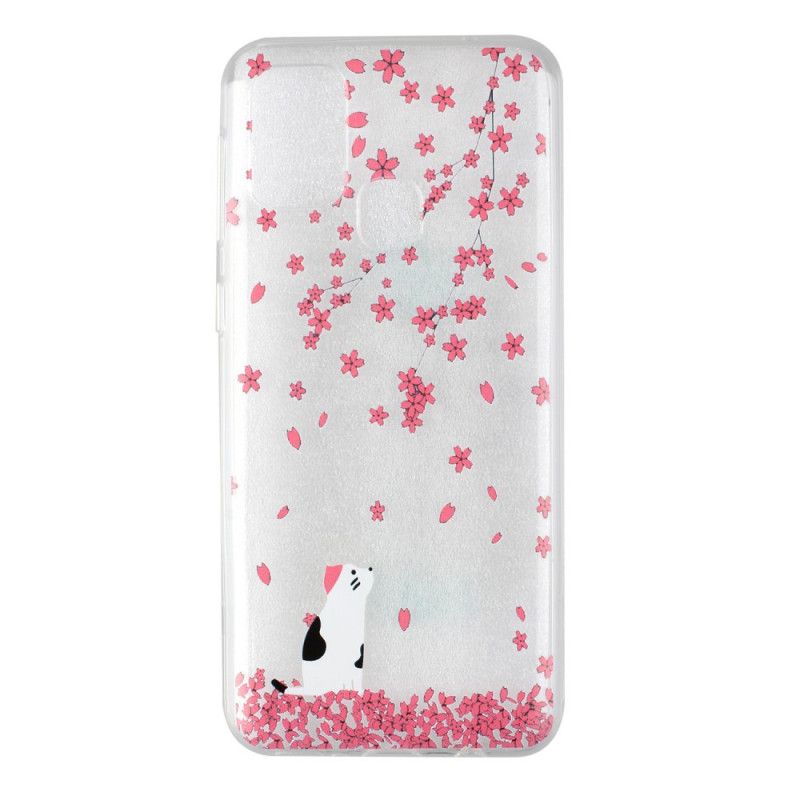 Coque Samsung Galaxy M31 Pétales Et Chat