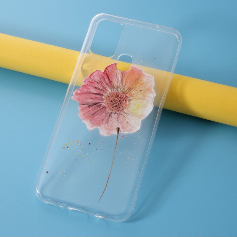 Coque Samsung Galaxy M31 Transparente Coquelicot Aquarelle