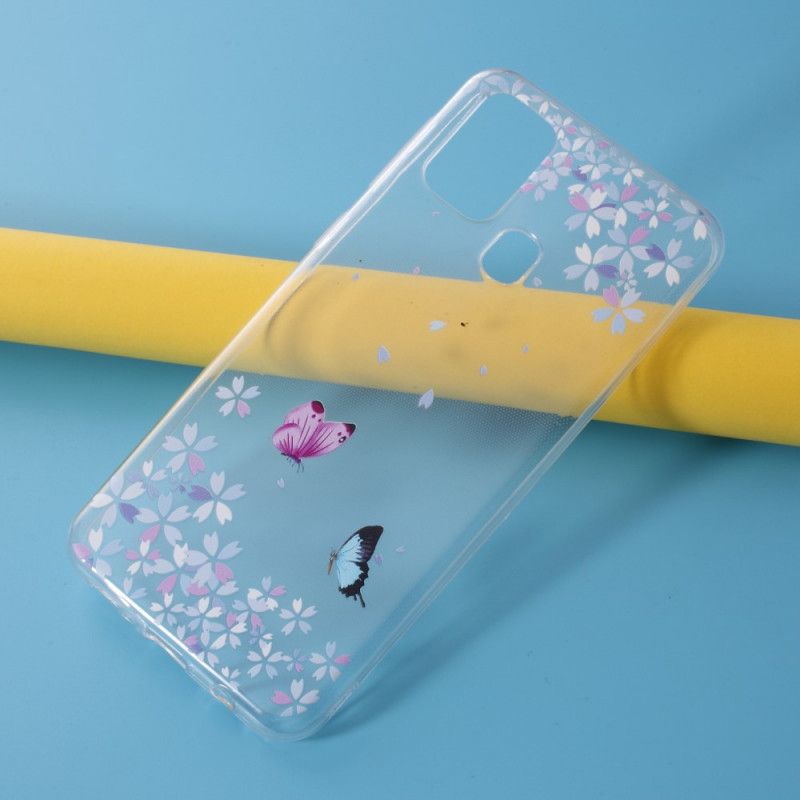 Coque Samsung Galaxy M31 Transparente Papillons Et Fleurs