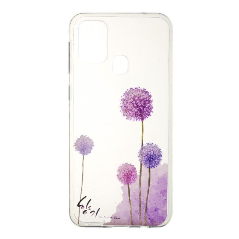 Coque Samsung Galaxy M31 Transparente Pissenlits Colorés